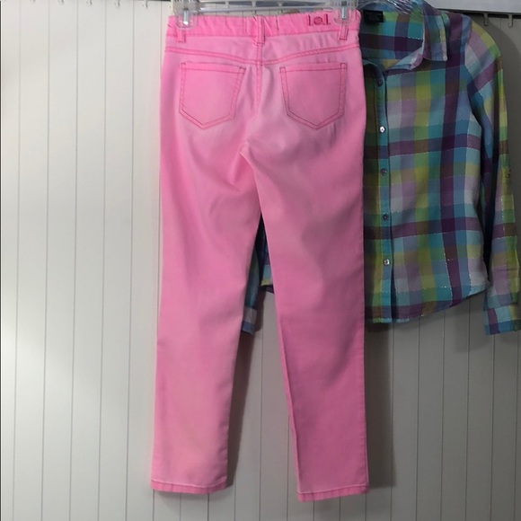 🏆L.E.I. Pink Kate Lowrise Skinny Jeans Girls 10 R - Picture 10 of 11